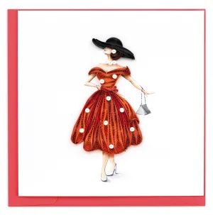 Quilled Vintage Lady Greeting Card