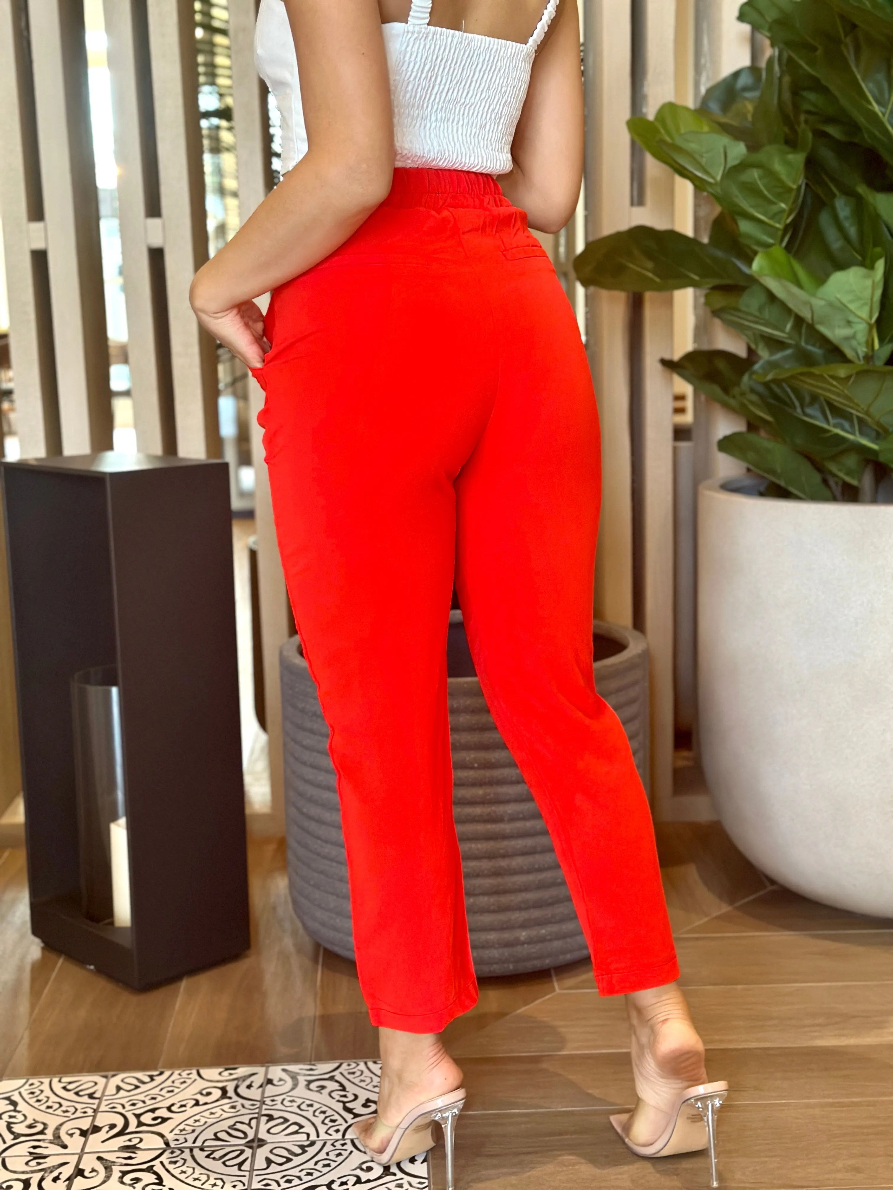 "Emilie" Two Button Straight Leg Pants