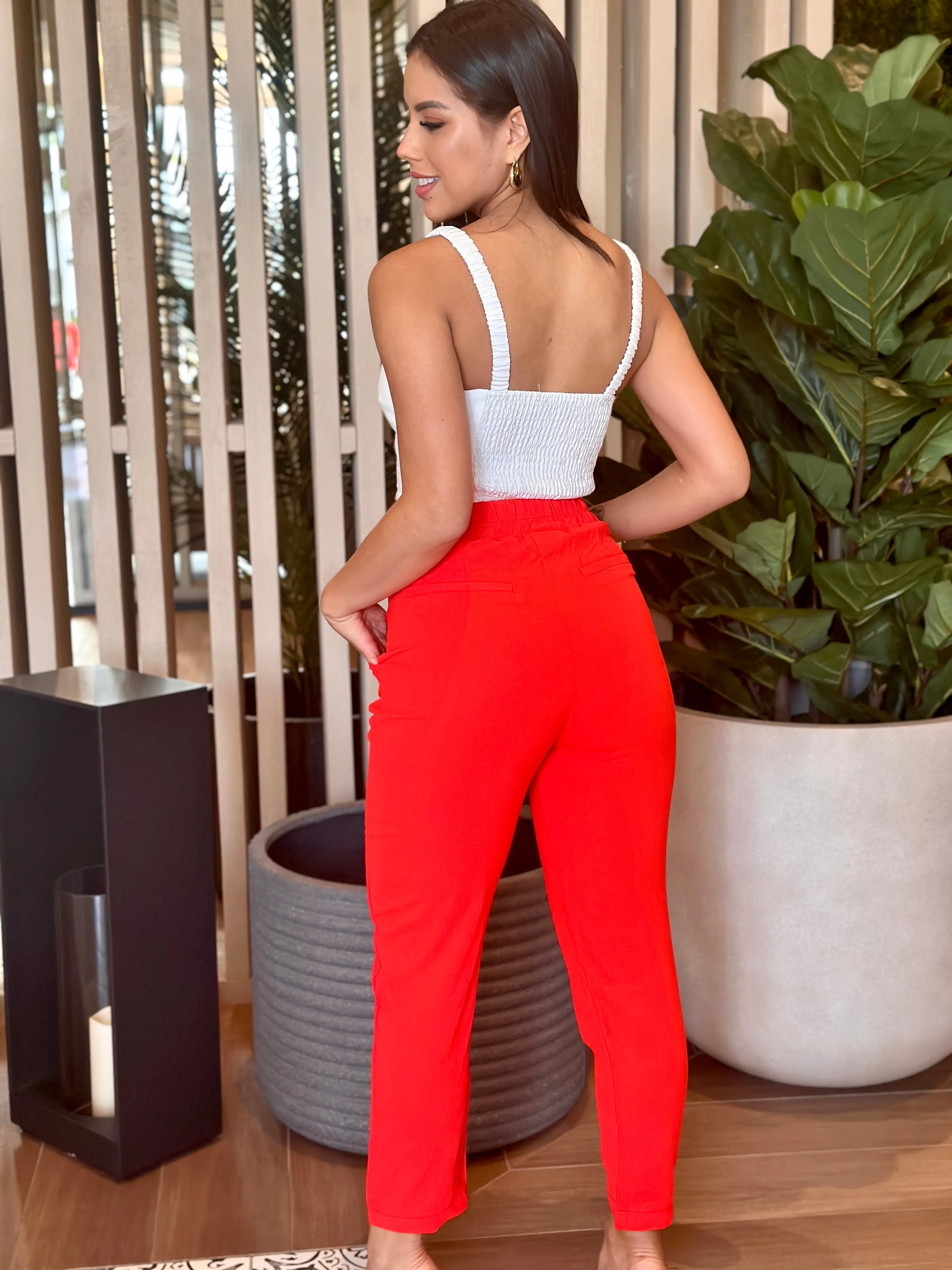 "Emilie" Two Button Straight Leg Pants