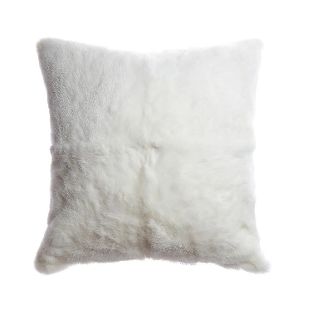 Rabbit Skin Small Lumbar Pillow - Natural Ivory