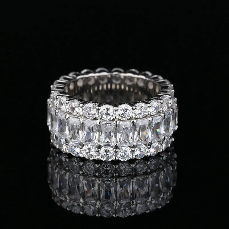 Radiant Cut Created Sapphire Full Eternity Ring