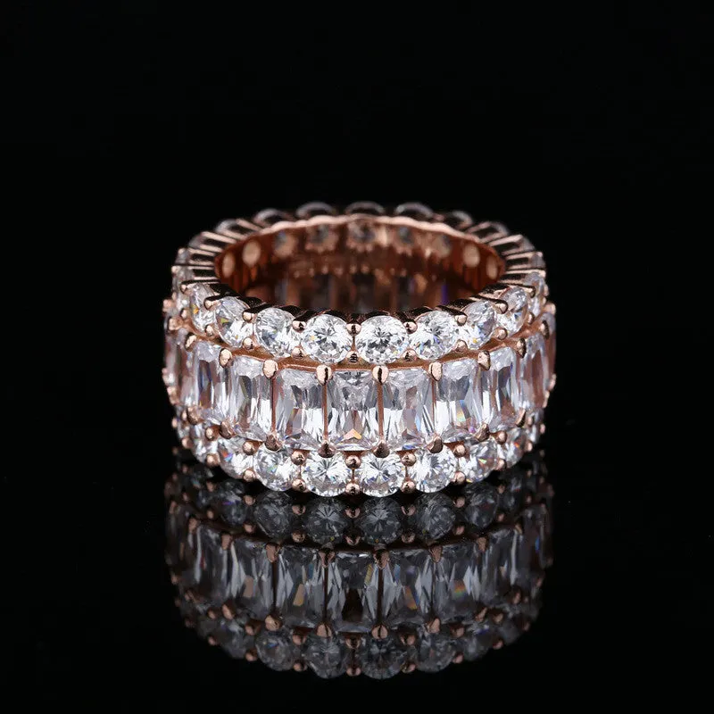 Radiant Cut Created Sapphire Full Eternity Ring