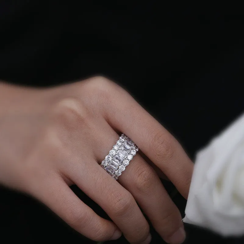 Radiant Cut Created Sapphire Full Eternity Ring
