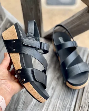 RAIN CHECK WEDGE BY CORKYS - BLACK