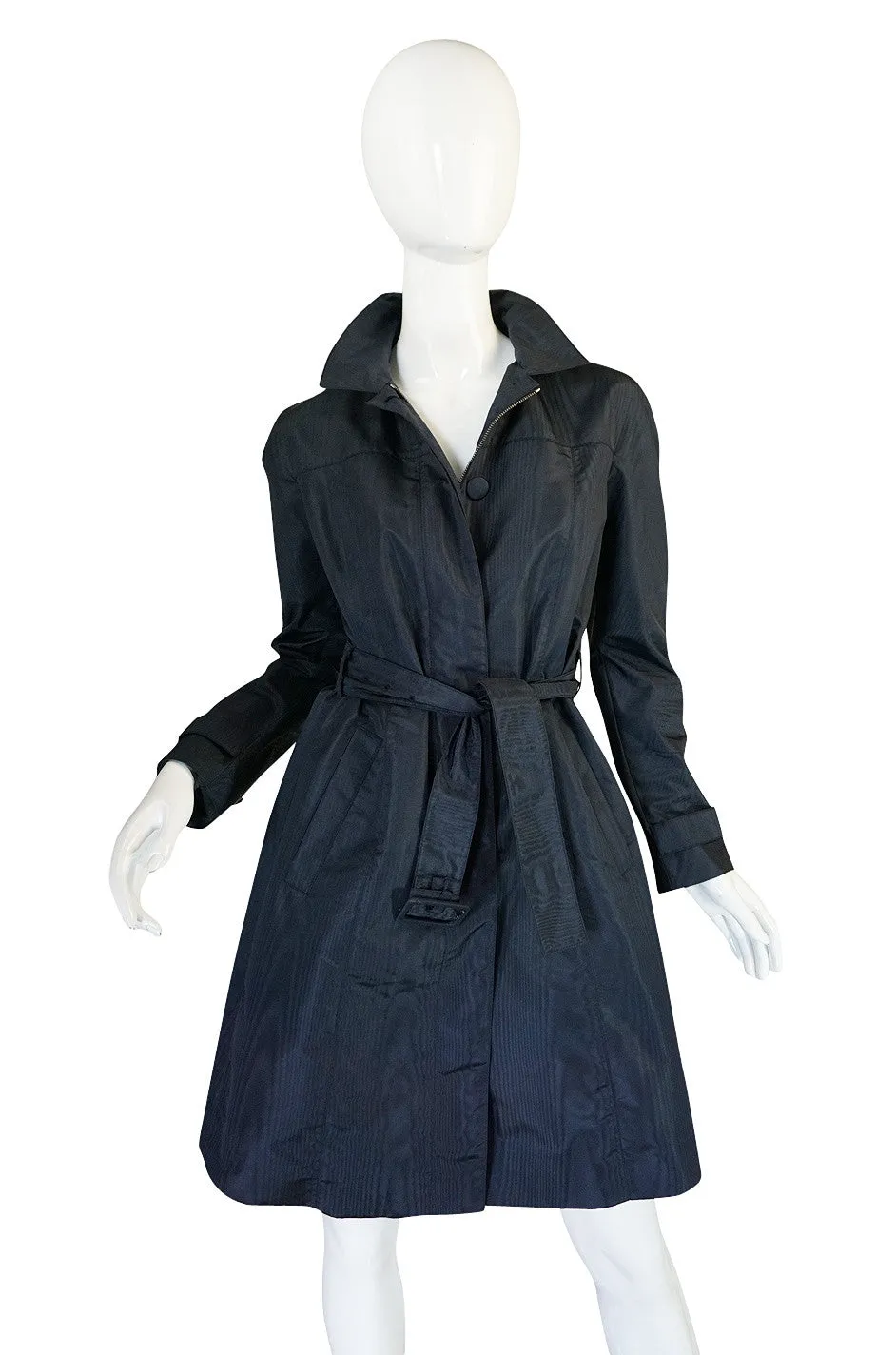 Recent Chic Prada Blue Silk Taffeta Spring Weight Jacket