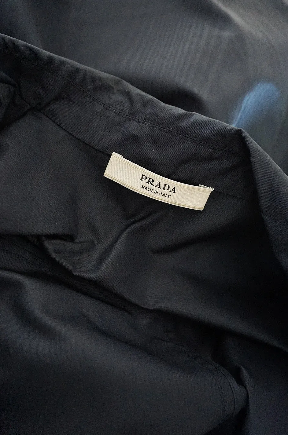 Recent Chic Prada Blue Silk Taffeta Spring Weight Jacket