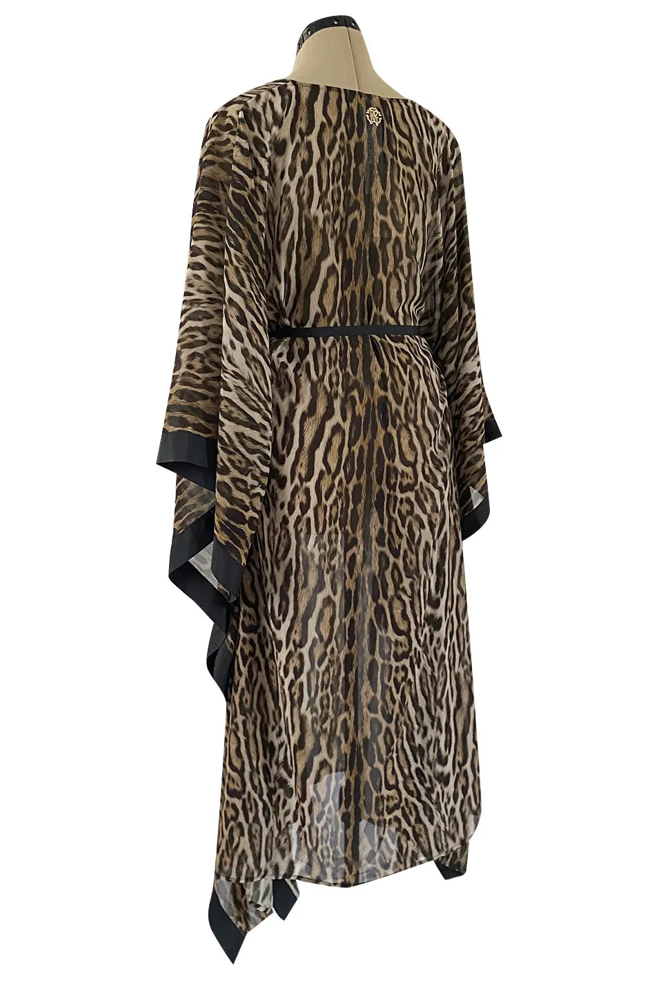 Recent Roberto Cavalli Chiffon Leopard Print Beachwear Caftan New w Tags
