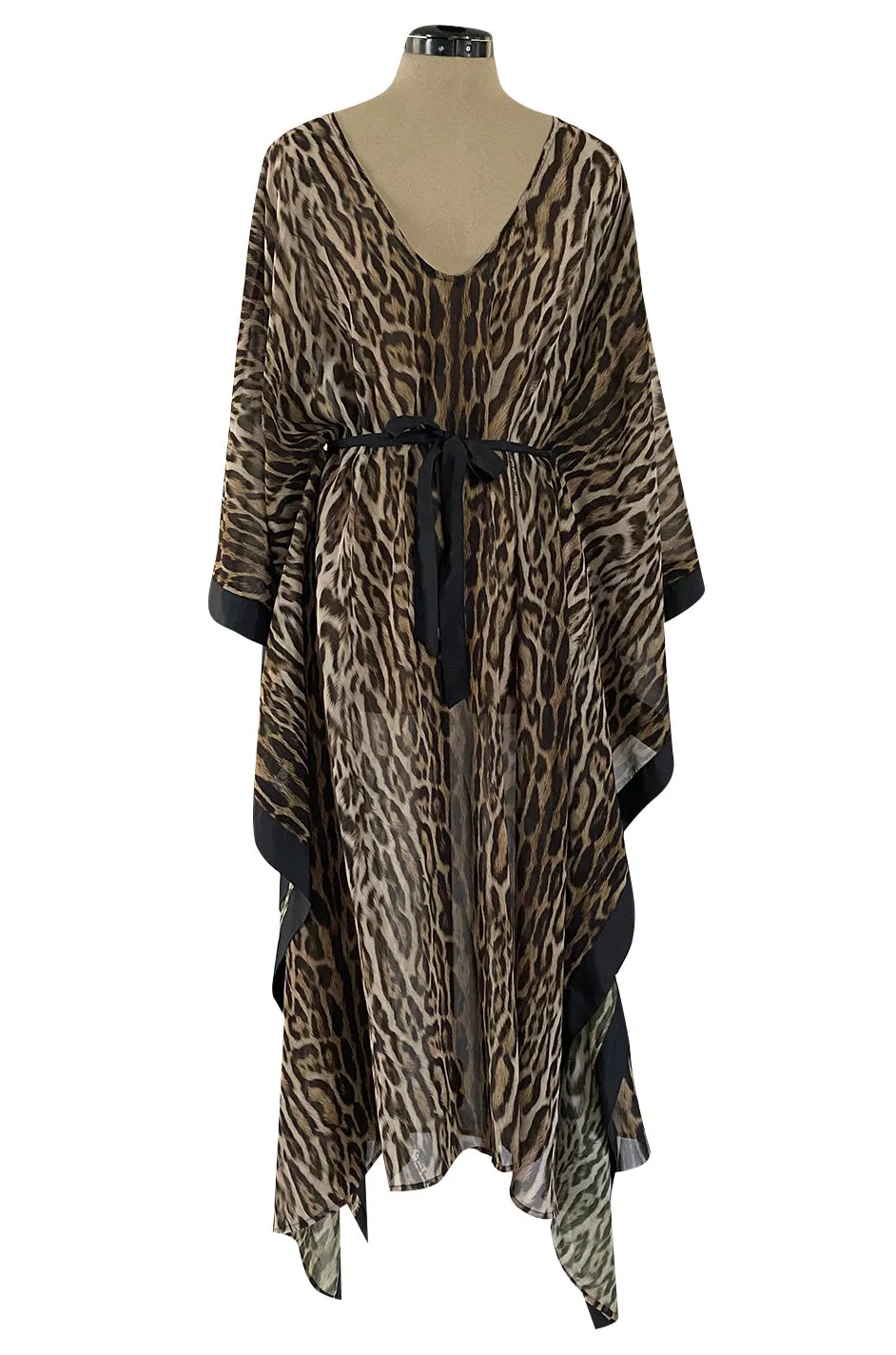 Recent Roberto Cavalli Chiffon Leopard Print Beachwear Caftan New w Tags