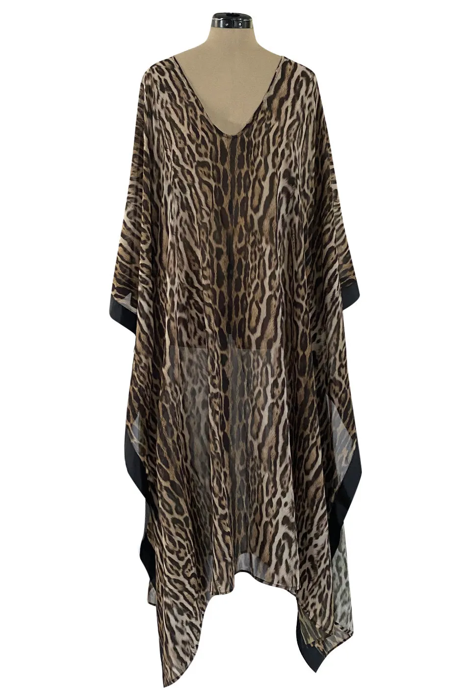 Recent Roberto Cavalli Chiffon Leopard Print Beachwear Caftan New w Tags