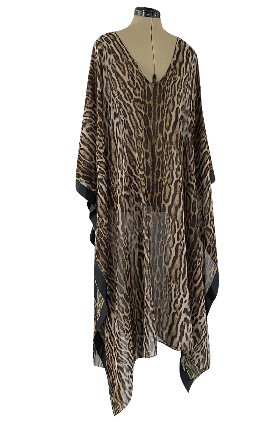 Recent Roberto Cavalli Chiffon Leopard Print Beachwear Caftan New w Tags