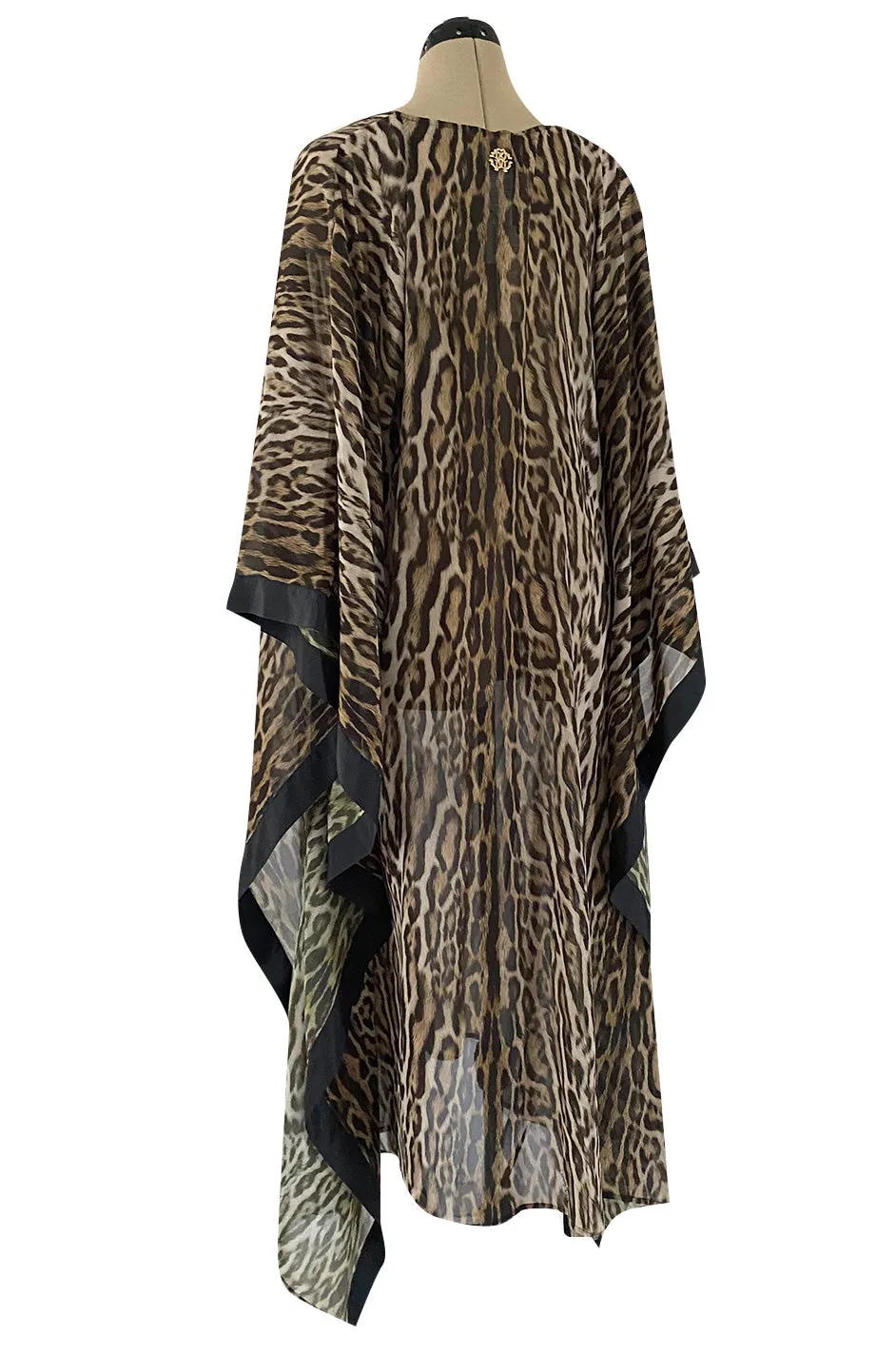 Recent Roberto Cavalli Chiffon Leopard Print Beachwear Caftan New w Tags