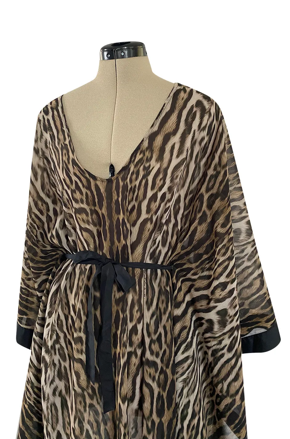 Recent Roberto Cavalli Chiffon Leopard Print Beachwear Caftan New w Tags