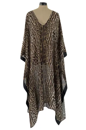 Recent Roberto Cavalli Chiffon Leopard Print Beachwear Caftan New w Tags