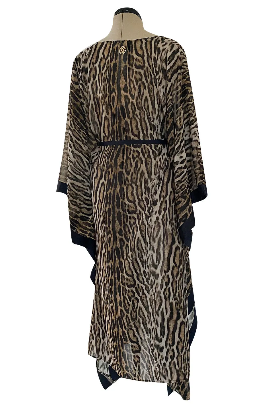 Recent Roberto Cavalli Chiffon Leopard Print Beachwear Caftan New w Tags