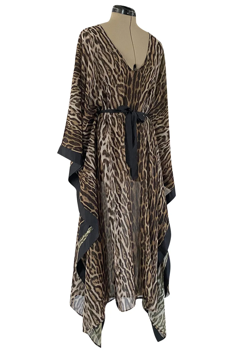Recent Roberto Cavalli Chiffon Leopard Print Beachwear Caftan New w Tags