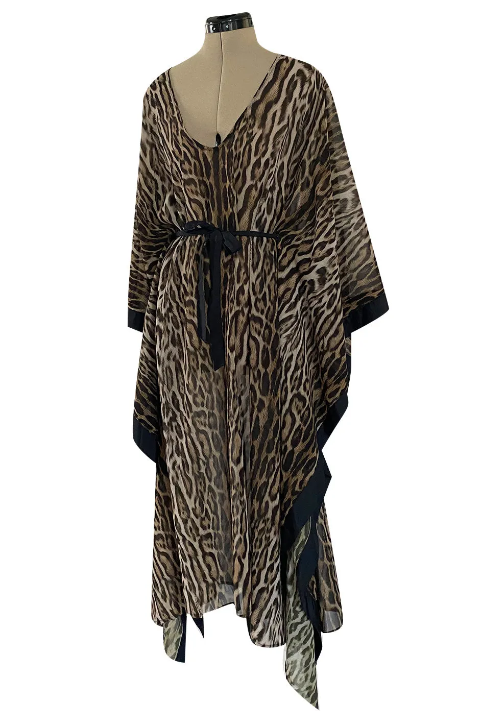 Recent Roberto Cavalli Chiffon Leopard Print Beachwear Caftan New w Tags