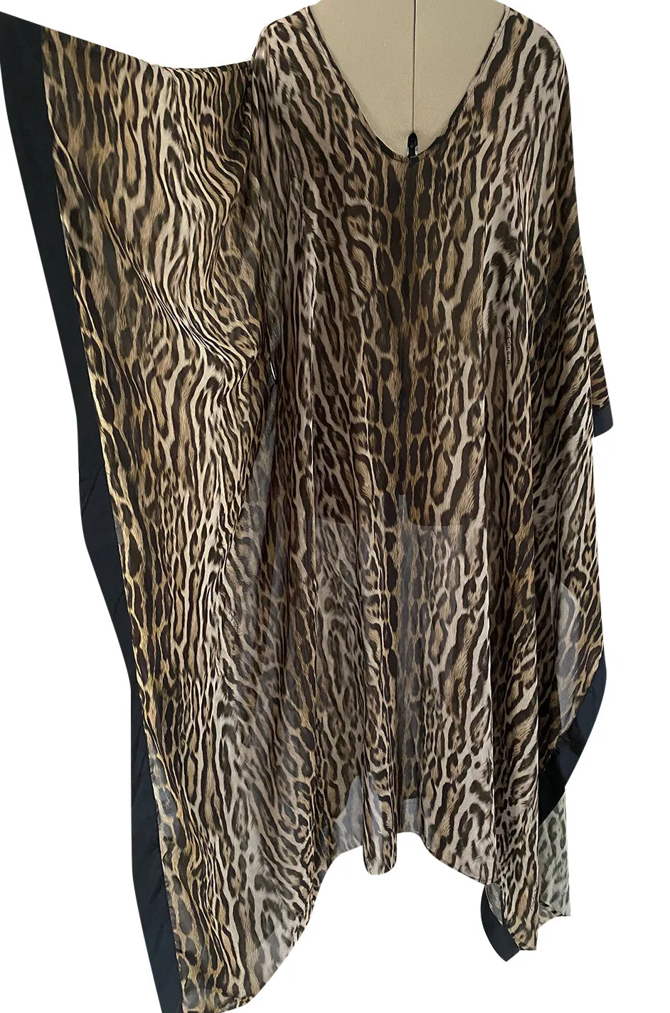 Recent Roberto Cavalli Chiffon Leopard Print Beachwear Caftan New w Tags