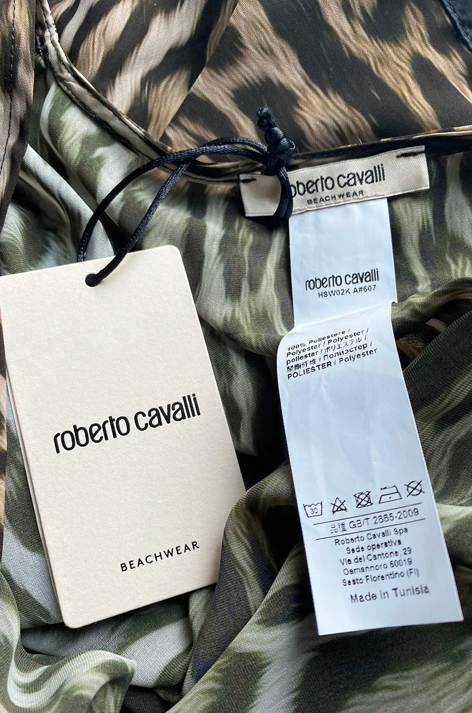 Recent Roberto Cavalli Chiffon Leopard Print Beachwear Caftan New w Tags
