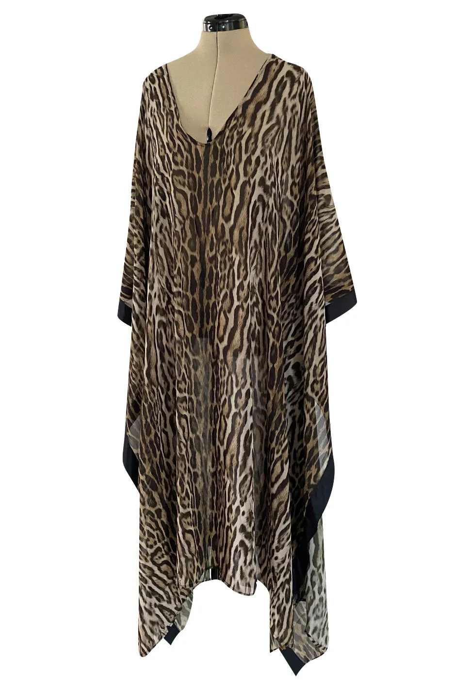 Recent Roberto Cavalli Chiffon Leopard Print Beachwear Caftan New w Tags