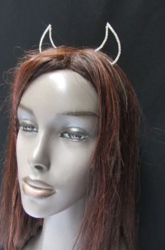 Rhinestone Devil Horn Metal Headband