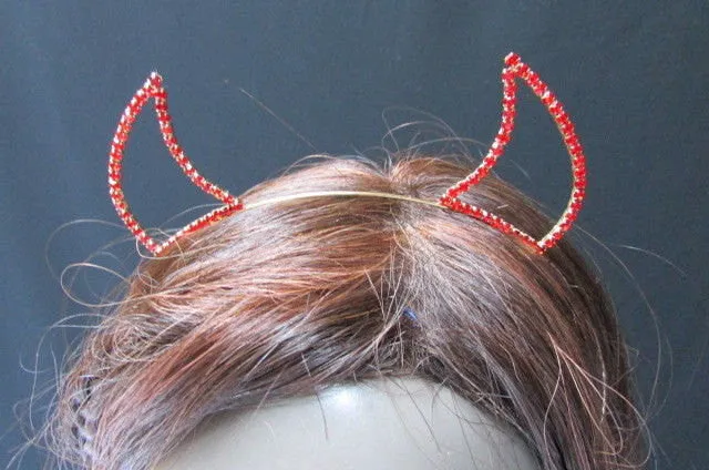 Rhinestone Devil Horn Metal Headband