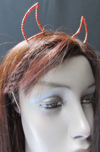 Rhinestone Devil Horn Metal Headband