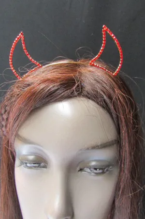 Rhinestone Devil Horn Metal Headband