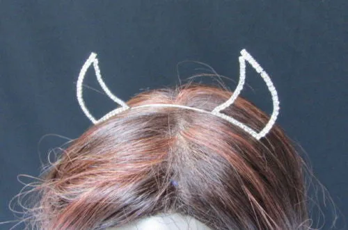 Rhinestone Devil Horn Metal Headband