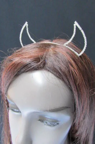 Rhinestone Devil Horn Metal Headband