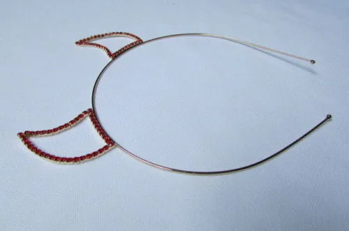 Rhinestone Devil Horn Metal Headband