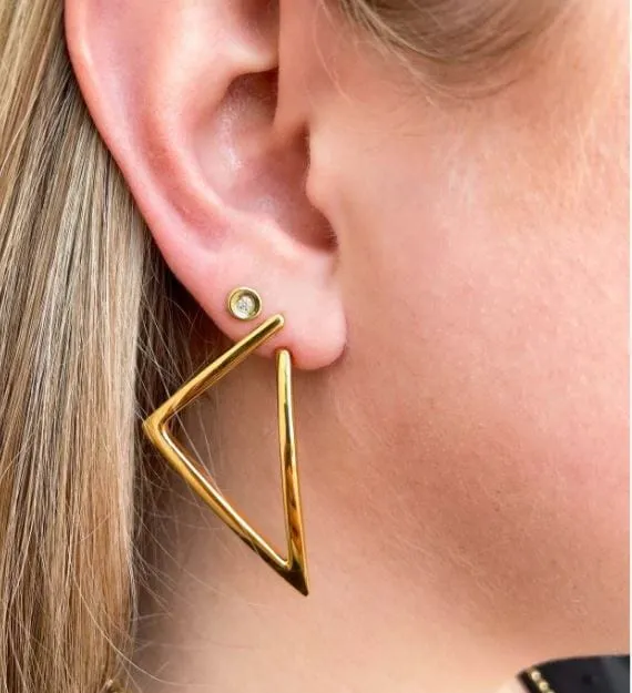 Roberto Coin 18K Yellow Gold Oro Triangular Earrings
