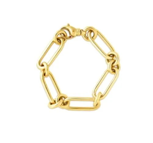 Roberto Coin 18K Yellow Gold Oval and Round Links Bracelet