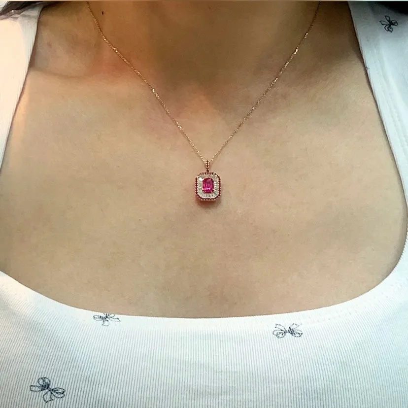 Ruby & Baguette Diamond Necklace