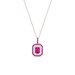 Ruby & Baguette Diamond Necklace