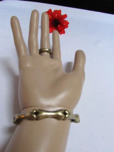 Rusty Gold Hot Hand Chain Bracelet Long Skeleton Skull