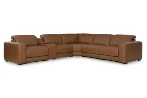 Rylee 6 Piece Leather Reclining Sectional