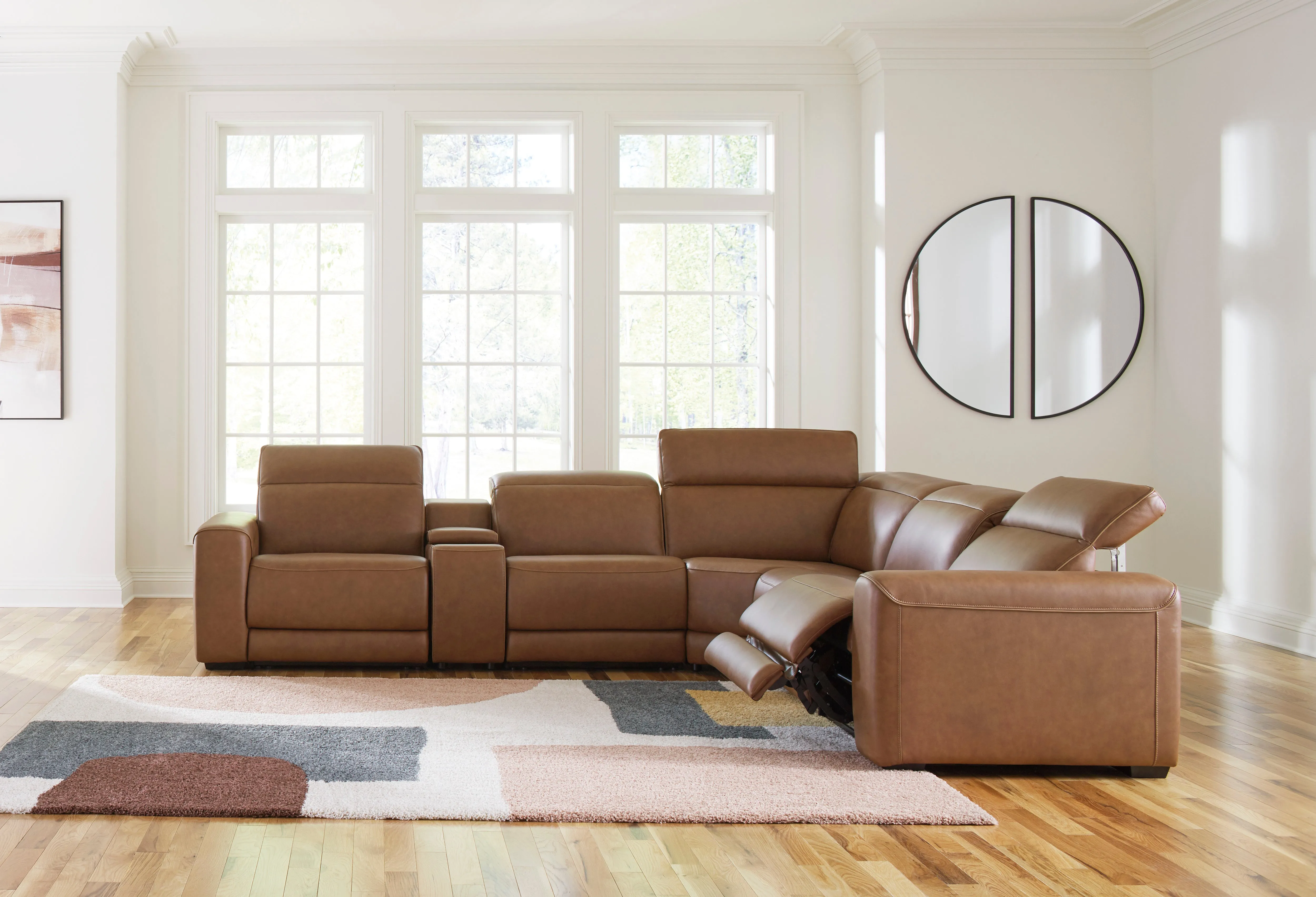 Rylee 6 Piece Leather Reclining Sectional