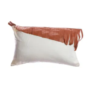 Saddle Leather Fringes Lumbar Pillow
