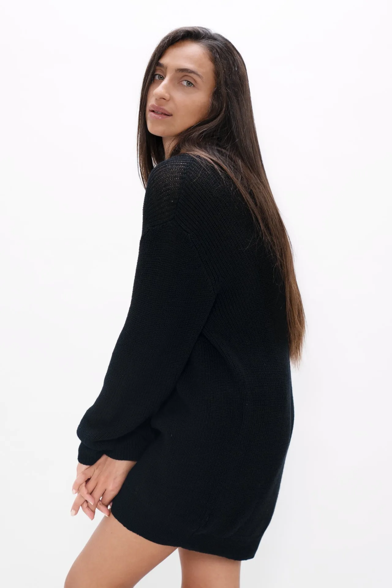Salzburg Black Wool Cocoon Cardigan