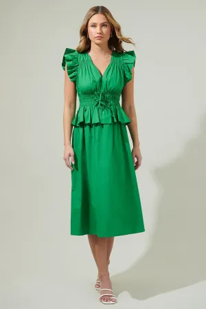 Sam Smocked Midi Dress
