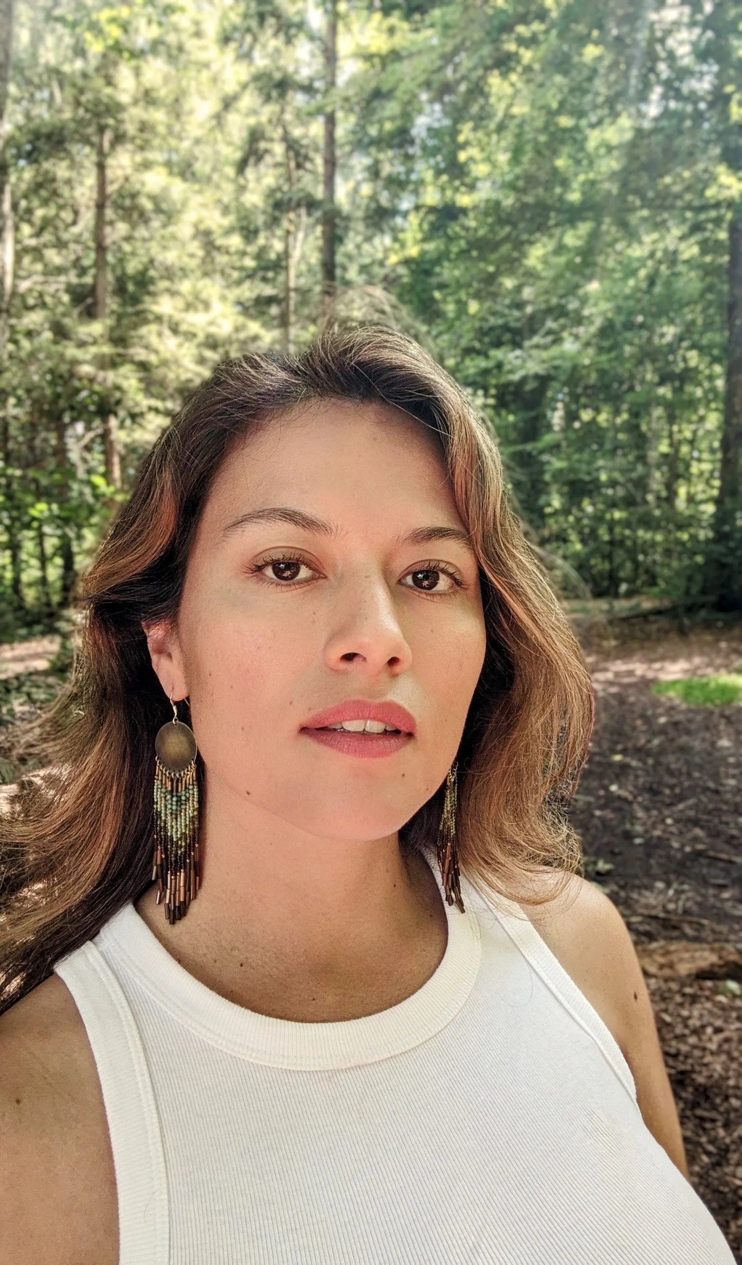 Sanger Green Picasso Beaded Earrings