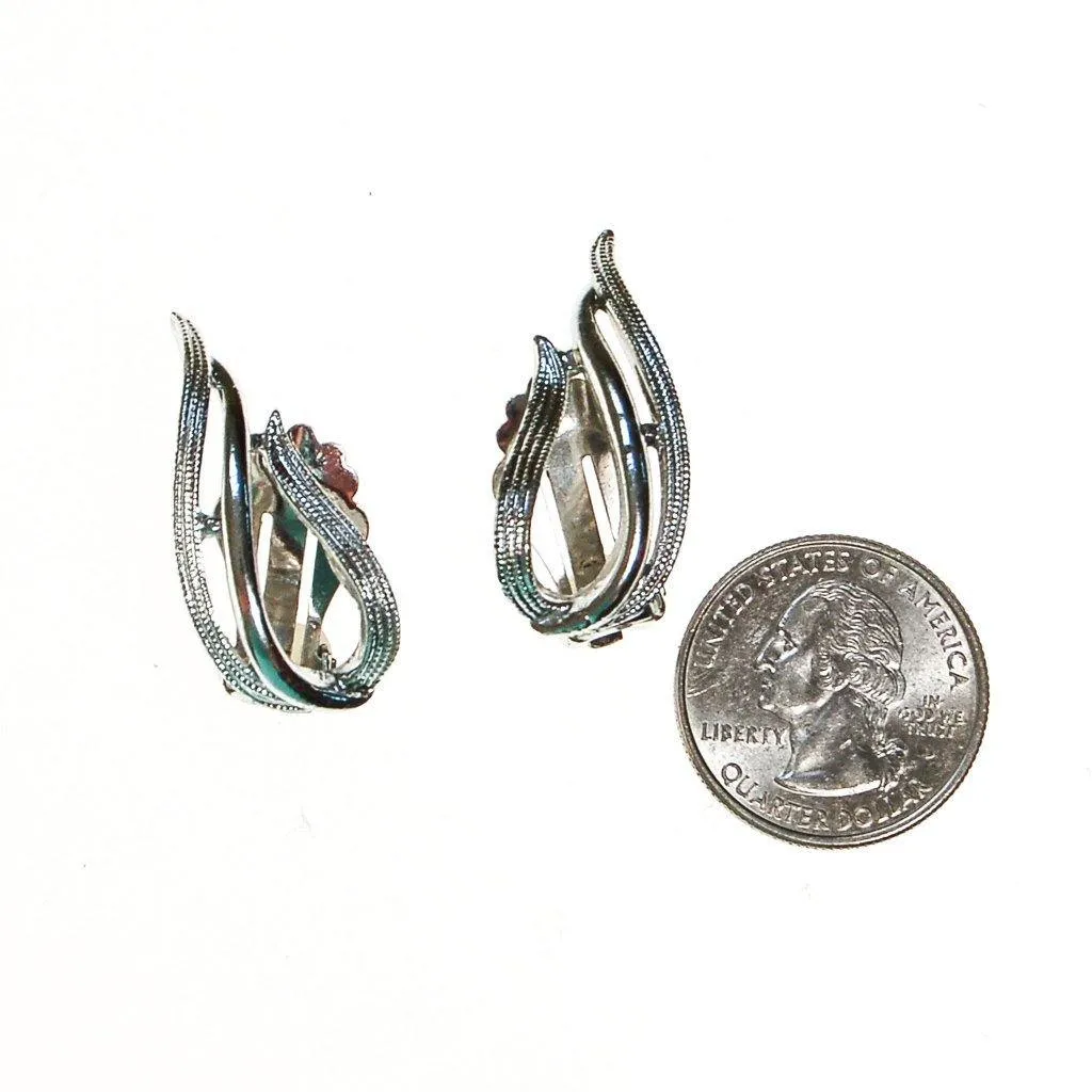 Sarah Coventry Silver Flame Earrings