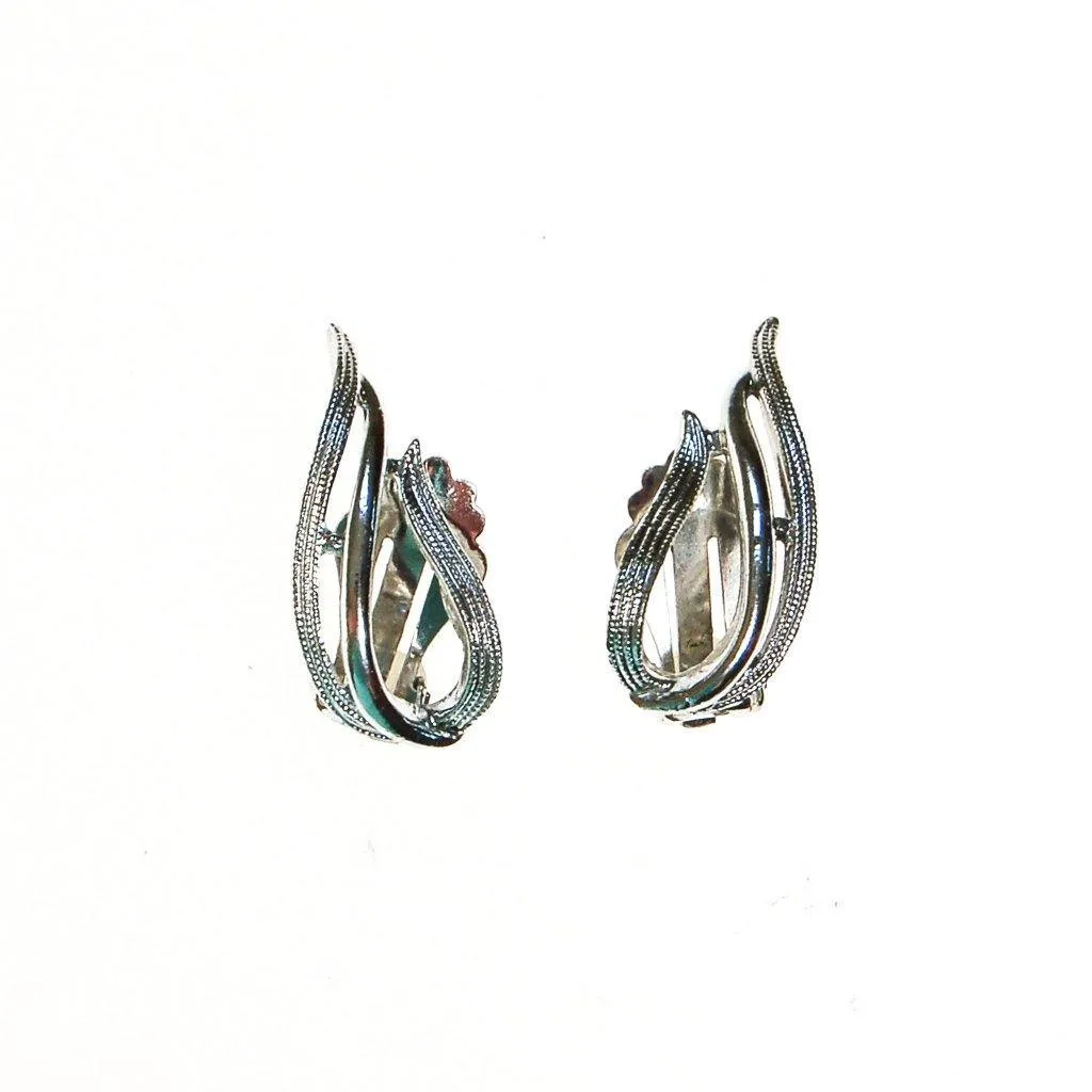 Sarah Coventry Silver Flame Earrings