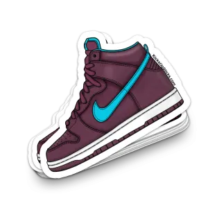 SB Dunk High "Burgundy Aquamarine" Sneaker Sticker