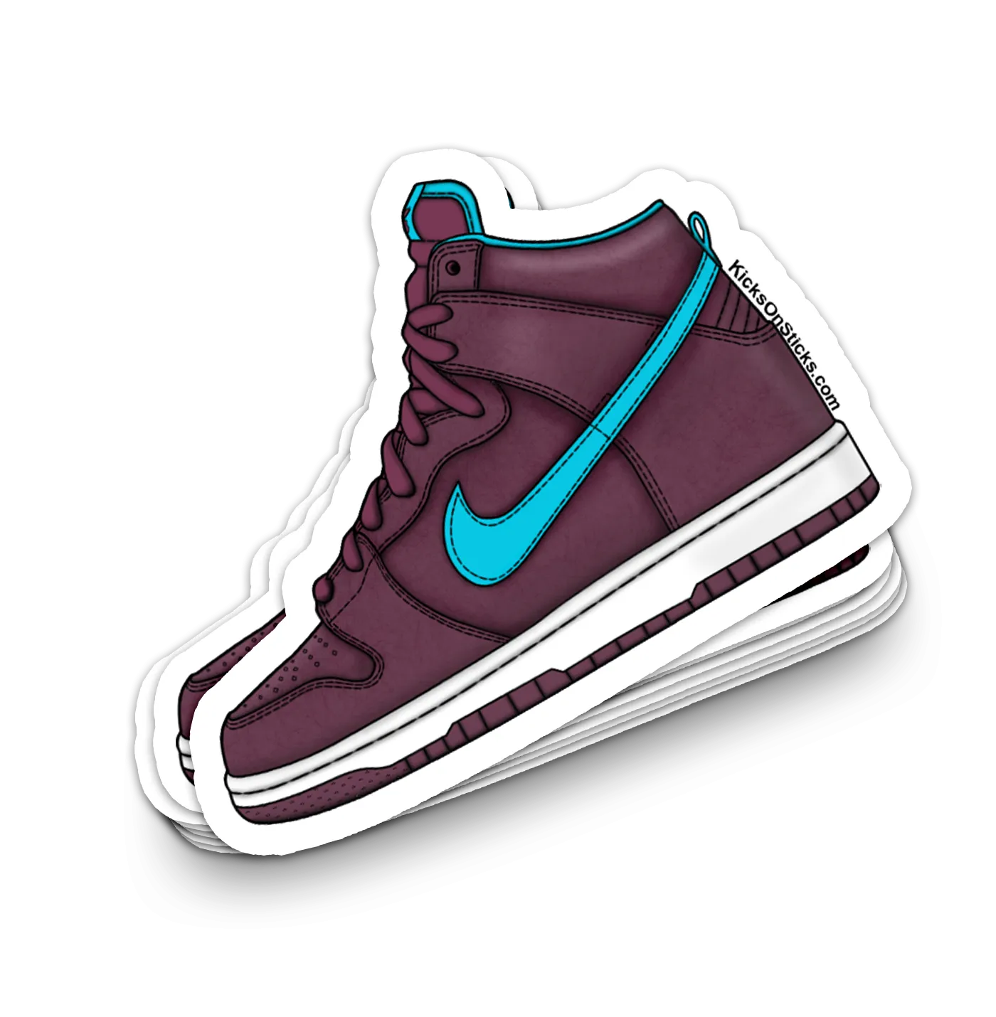 SB Dunk High "Burgundy Aquamarine" Sneaker Sticker