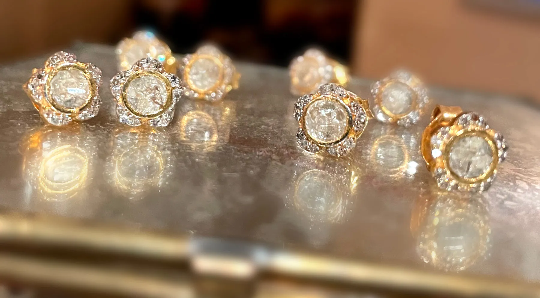 Shana Gulati Diamond Bekal Stud Earring Gold