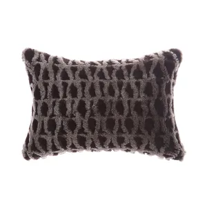 Shearling Amanda Charcoal Melange Lumbar Pillow