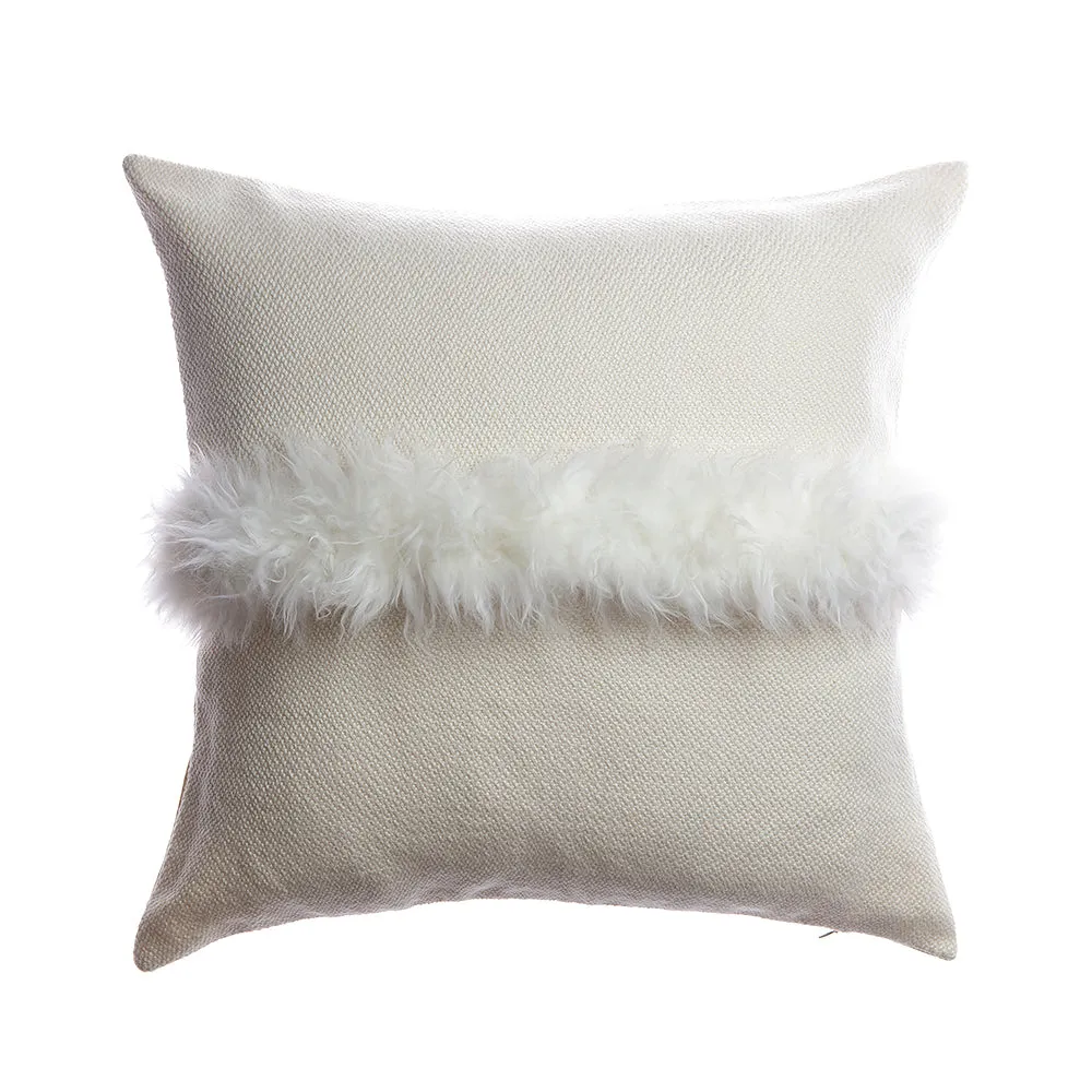 Sheepskin Striped Lumbar Pillow