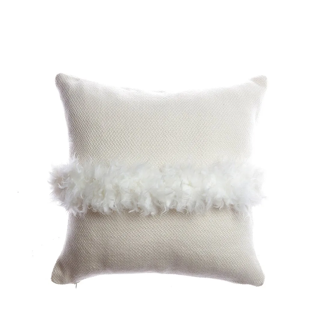 Sheepskin Striped Lumbar Pillow