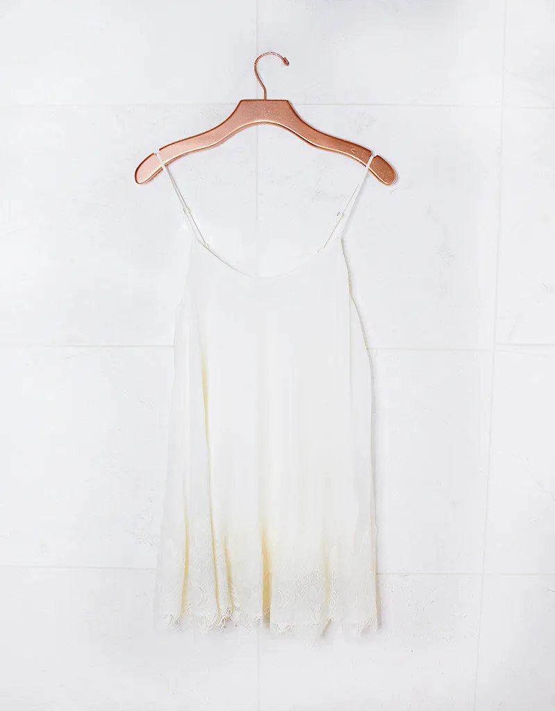 Show Me Your Mumu Lockett Lace Mini Dress in Ivory
